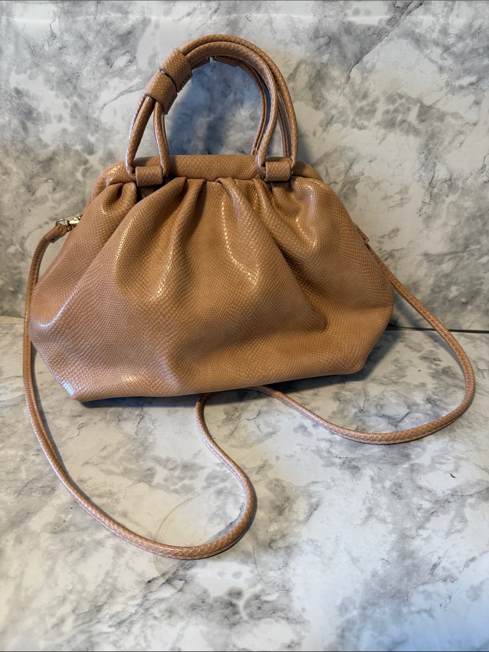 Urban expansions certified vegan leather Brown Women’s Gathered Top-Handle Bag